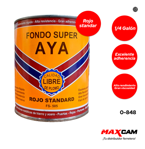 [0-848] FONDO ANTICORROSIVO ROJO STANDAR x 1/4 AYA 0-848