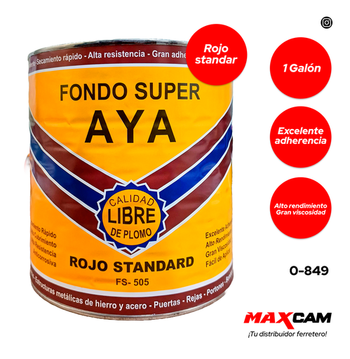 [0-849] [0-849] FONDO ANTICORROSIVO ROJO STANDAR x GALON AYA 0-849