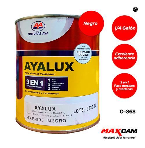 [0-868] [0-868] FONDO NEGRO 3 EN 1 x 1/4 AYA 0-868