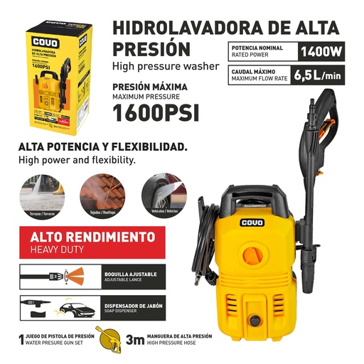 [10-067] HIDROLAVADORA 1400W COVO 10-067