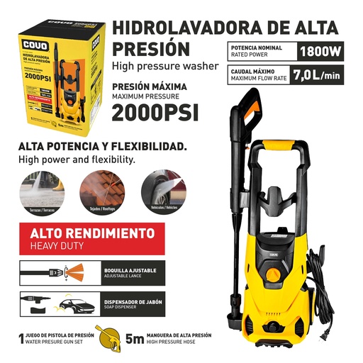 [10-068] HIDROLAVADORA 1800W COVO 10-068