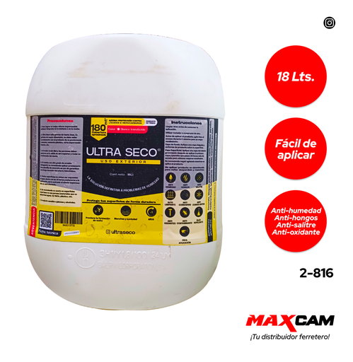 [2-816] IMPERMEABILIZANTE EXTERIOR CUÑETE (18L) ULTRA SECO 2-816
