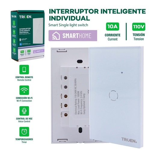 [9-876] INTERRUPTOR SENCILLO INTELIGENTE TROEN 9-876