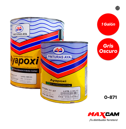 [0-871] KIT ESMALTE EPOXI GRIS OSCURO AYA 0-871