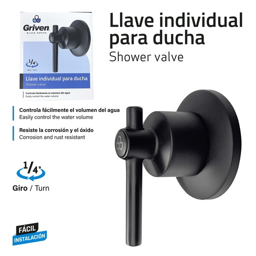 [9-840] LLAVE P/DUCHA INDIVIDUAL GRIVEN BLACK 9-840