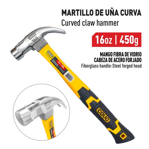 [9-754] MARTILLO M/FIBRA DE VIDRIO x 16 OZ COVO 9-754