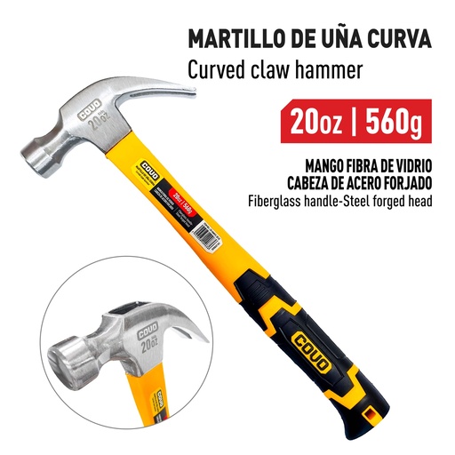 [9-750] MARTILLO M/FIBRA DE VIDRIO x 20 OZ COVO 9-750