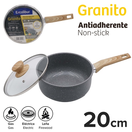 [10-154] OLLA CON TAPA 20CM EXCALIBUR 10-154