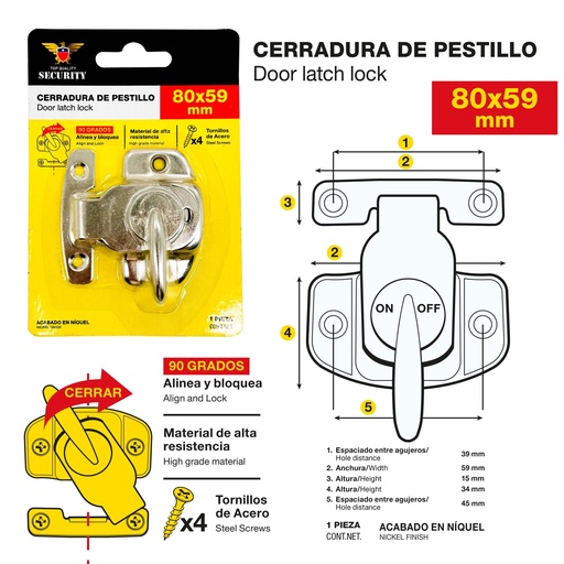[9-802] PASADOR MARIPOSA BRONCE SECURITY 9-802