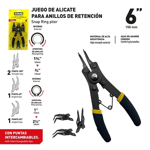 [9-819] PINZA SACA RETEN 3PCS COVO 9-819