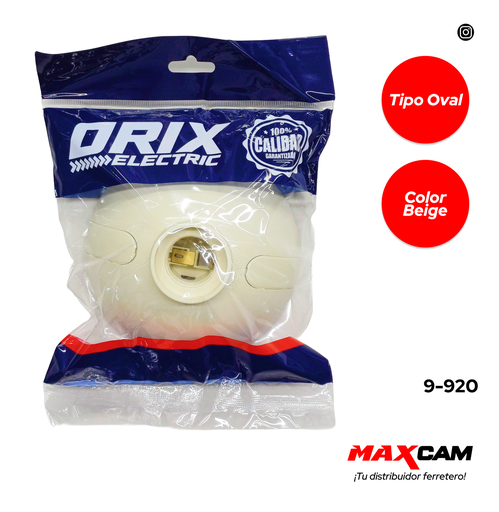 [9-920] PLAFON DE PLASTICO BEIGE TIPO OVAL ORIX 9-920