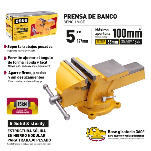 [10-206] PRENSA DE BANCO 5" COVO 10-206