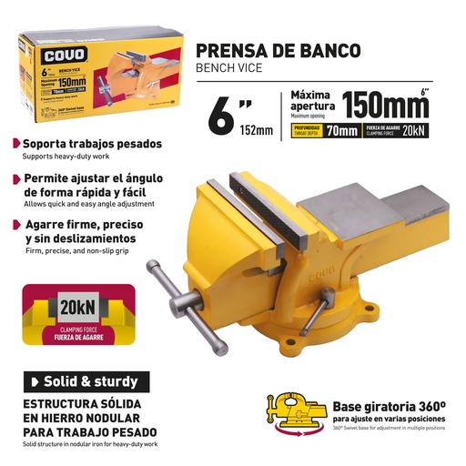 [10-207] PRENSA DE BANCO 6" COVO 10-207