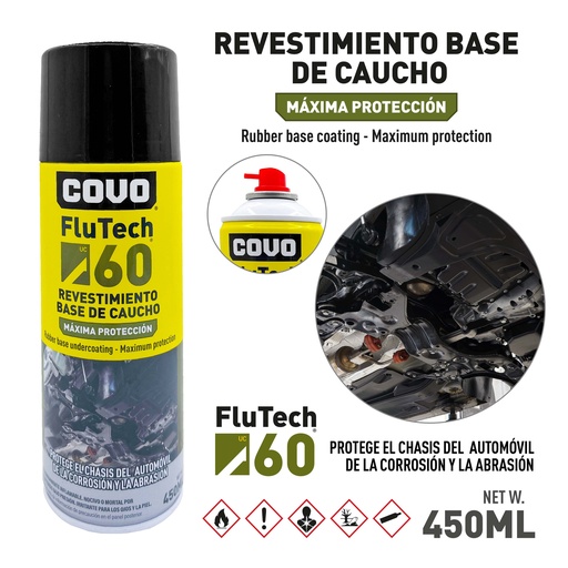 [9-850] REVESTIMIENTO BASE DE CAUCHO FLU TECH 60 X 450 ML COVO 9-850