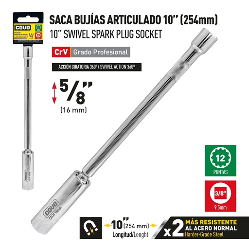 [9-856] SACA BUJIA ARTICULADO 10" x 5/8" COVO 9-856