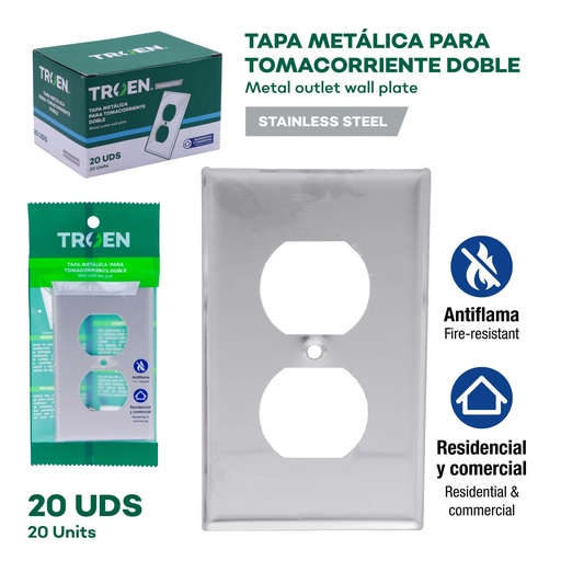 [10-061] TAPA METALICA P/TOMA DOBLE 270 TROEN 10-061