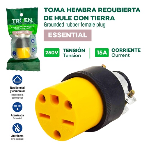 [10-124] TOMA CHINA VINIL GOMA 2P+T TROEN 10-124