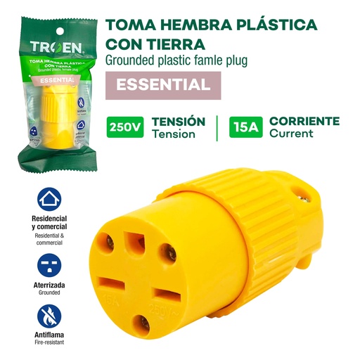 [10-129] TOMA CHINA VINIL PLASTICO 2P+T TROEN 10-129