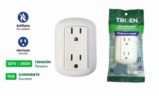 [10-081] TOMA DOBLE C/TIERRA SUPERFICIAL BLANCA TROEN 10-081