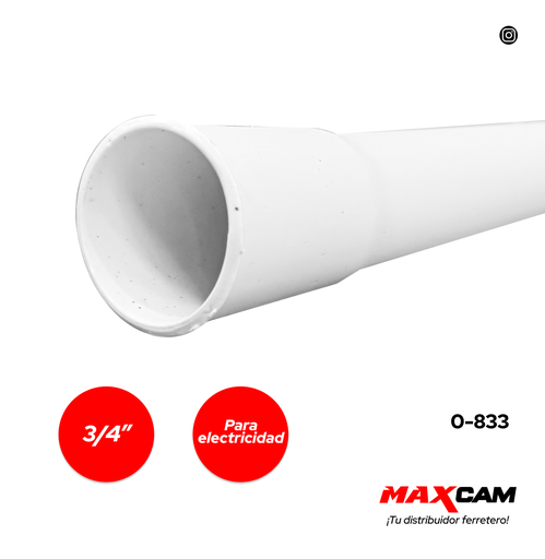 [0-833] TUBO LIVIANO P/ELECTRICIDAD BLANCO x 3/4" IMPLASVEN 0-833