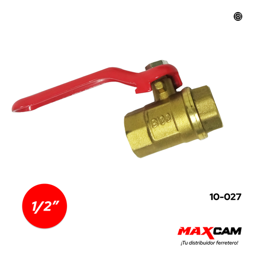 [10-027] VALVULA PASO BRONCE x 1/2" GRIMAX 10-027