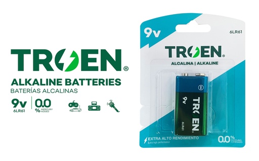 [10-278] BATERIA 9V ALCALINA TROEN 10-278