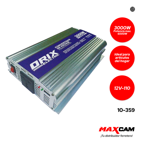 [10-359] INVERSOR DE ENERGIA 12V A 110V 3000W ORIX 10-359