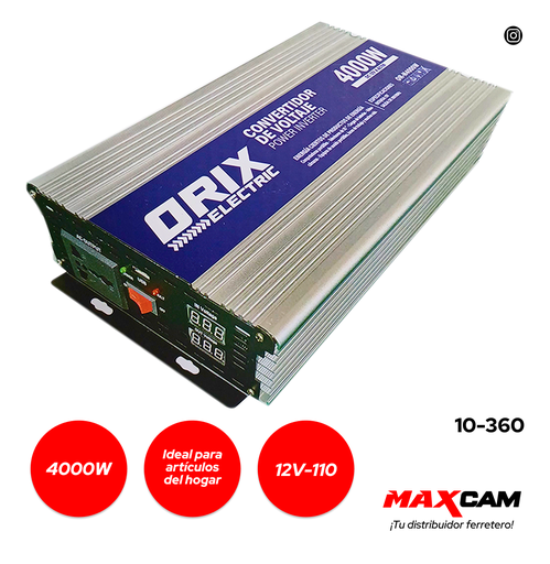 [10-360] INVERSOR DE ENERGIA 12V A 110V 4000W ORIX 10-360