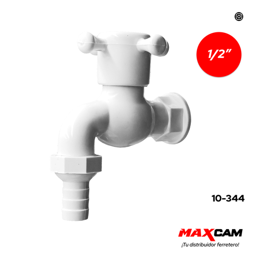 [10-344] LLAVE DE CHORRO PVC BLANCA GRIMAX 10-344