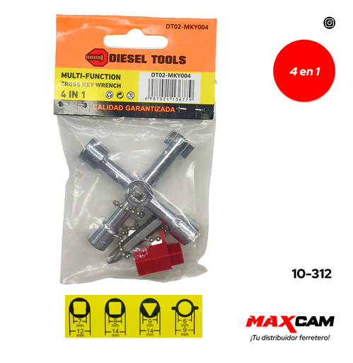[10-312] LLAVE MULTIFUNCIONAL 4 EN 1 DIESEL TOOLS 10-312