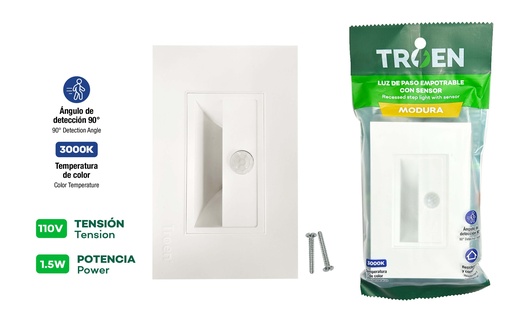 [10-059] LUZ DE PARED CON SENSOR BLANCO TROEN 10-059