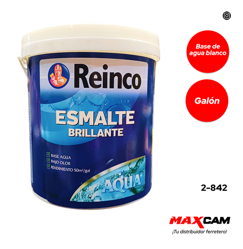 [2-842] PINTURA AQUA ESMALTE BLANCO BRILLANTE x GAL REINCO 2-842