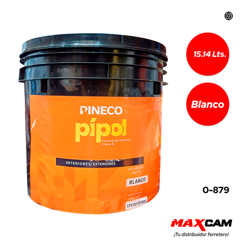 [0-879] PINTURA CAUCHO BLANCA x CUÑETE TIPO B PIPOL PINECO 0-879