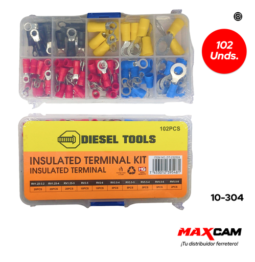 [10-304] SET TERMINAL 102 PCS DIESEL TOOLS 10-304