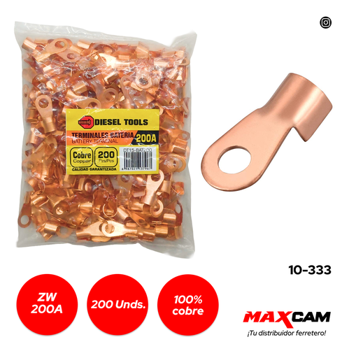 [10-333] TERMINAL BATERIA 200A x 200 PCS DIESEL TOOLS 10-333