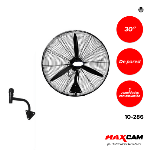 [10-286] VENTILADOR INDUSTRIAL PARED 30" POLUX 10-286